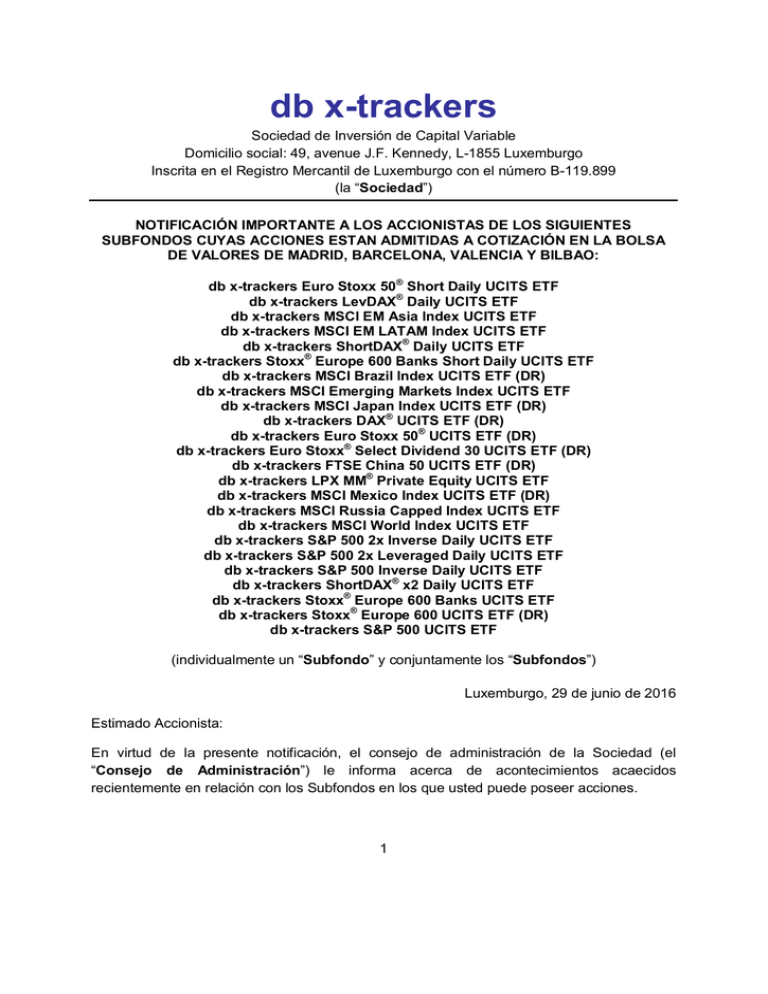 db xtrackers Deutsche Asset Management