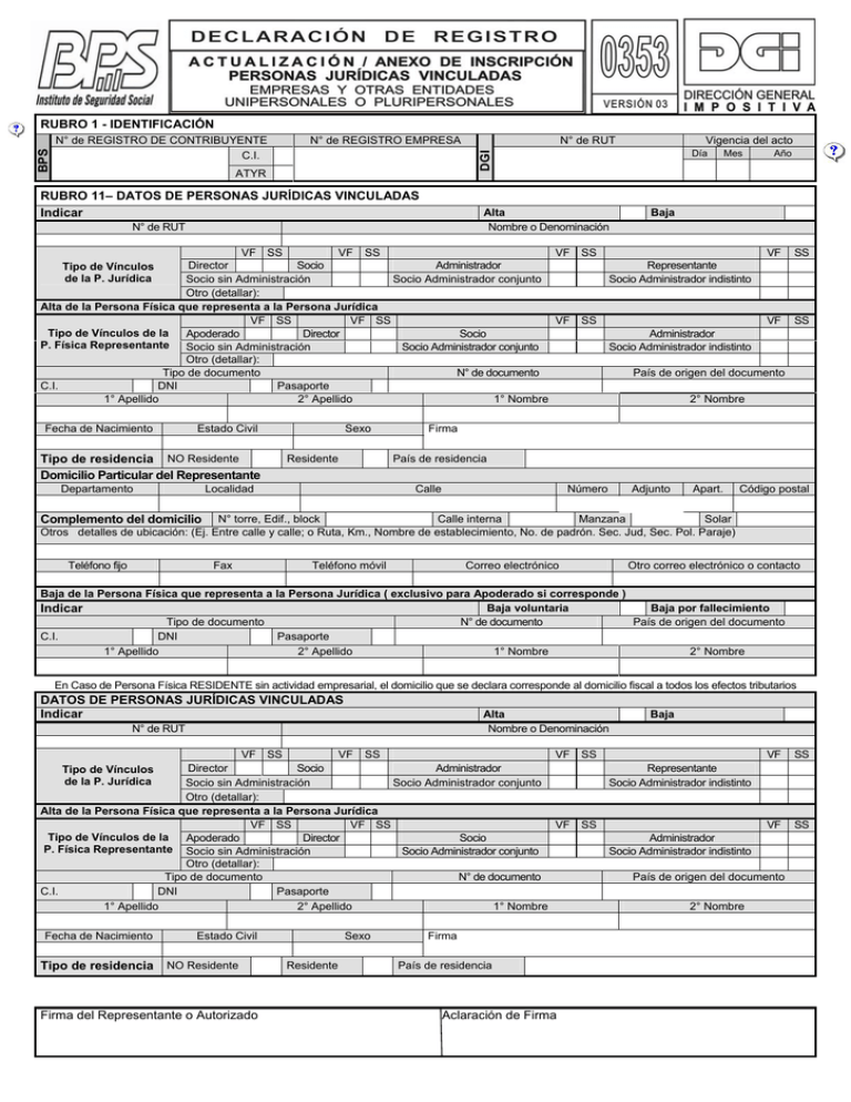 Personas Jurídicas Vinculadas