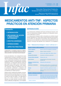 Medicamentos anti -TNF: Aspectos prácticos en