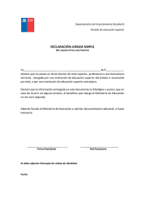 declaración jurada simple - Ministerio de Educación de Chile