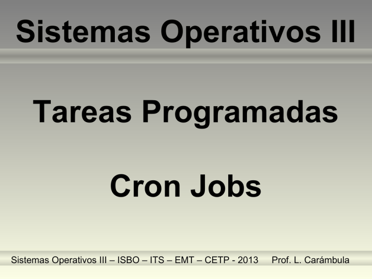 Tareas Programadas - Cron Jobs