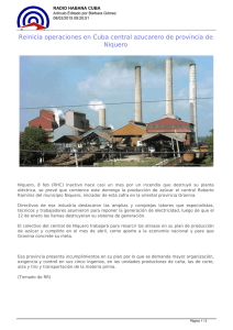 Reinicia operaciones en Cuba central azucarero de provincia de