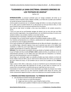 cuidando la sana doctrina: grandes errores de los testigos de jehova