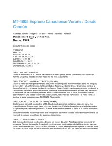 MT-4805 Expreso Canadiense Verano / Desde Cancún