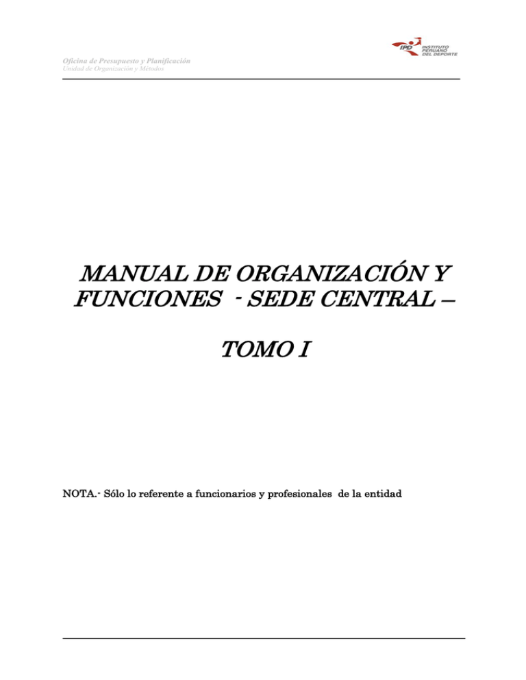 Manual De Organización Y Funciones