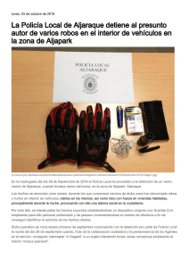 La Policía Local de Aljaraque detiene al presunto autor de varios