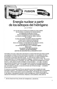Energía nuclear a partir de los isótopos del hidrógeno