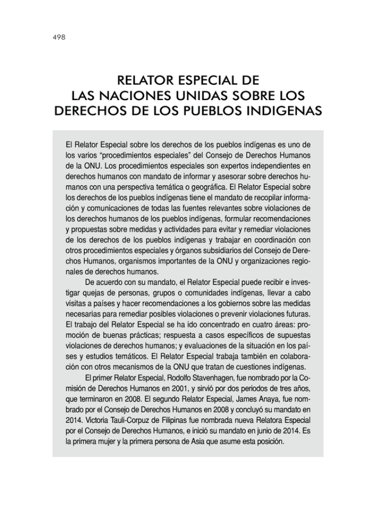 Relator Especial De Las Naciones Unidas Sobre Los 6610