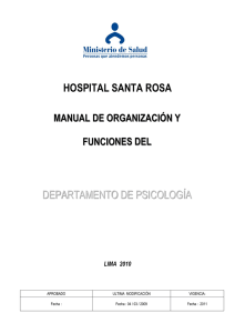 HOSPITAL SANTA ROSA DEPARTAMENTO DE PSICOLOGÍA
