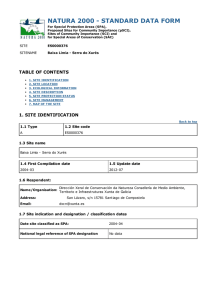 natura 2000 - standard data form