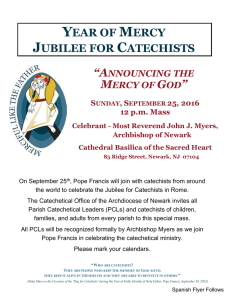 YEAR OF MERCY JUBILEE FOR CATECHISTS “ANNOUNCING