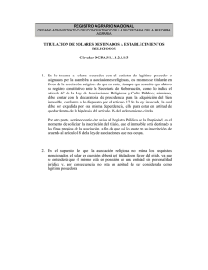 REGISTRO AGRARIO NACIONAL TITULACION DE SOLARES