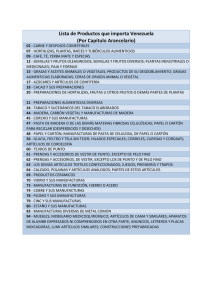 Lista de Productos que importa Venezuela (Por Capítulo Arancelario)