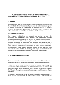 PLIEGO DE CONDICIONES TECNICAS CORRESPONDIENTES AL