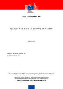 Quality of Life in European Cities