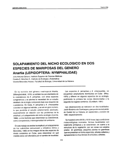 SOLAPAMIENTO DEL NICHO ECOLÓGICO EN DOS ESPECIES DE