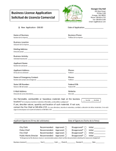 Business License Application Solicitud de Licencia Comercial