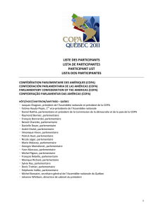 Liste des participants - Confederación Parlamentaria de las Américas