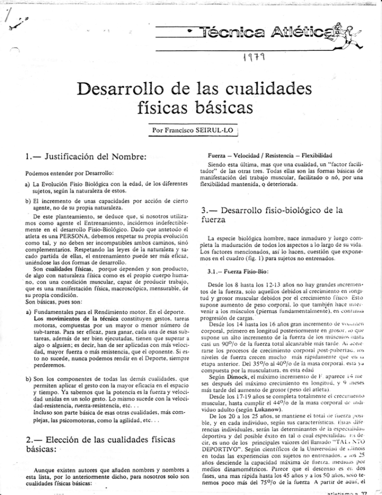 Desarrollo De Las Cualidades Físicas Básicas