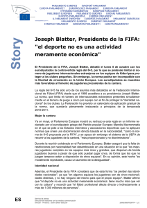 Joseph Blatter, Presidente de la FIFA: "el deporte no es una