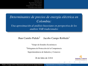 Determinantes de precios de energía eléctrica en Colombia: