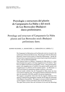 Petrologi`a y estructura del plutén de Campanario-La Haba y