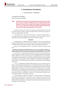 Resolución del Director Gerente del Servicio Murciano de Salud