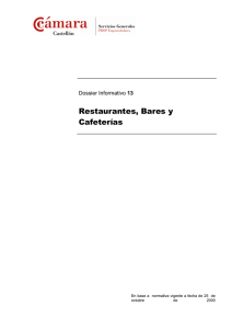 Restaurantes, Bares y Cafeterías - Cámara de Comercio de Castellón