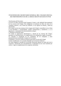 Funciones del secretario - Colegio Oficial de Fisioterapeutas de La