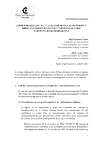 Sobre errores contractuales, intereses, causas torpes y otras