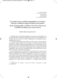 El estudio de las variables demográficas en la Sierra Morena