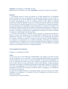 No procede declaracion de bien familiar El inmueble no es