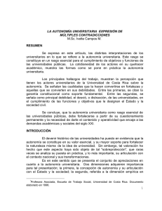 La autonomía universitaria: expresión de múltiples contradicciones.