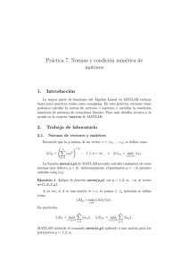 Práctica 7: Normas y condición numérica de matrices