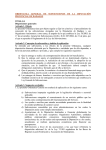 ORDENANZA GENERAL DE SUBVENCIONES DE LA DIPUTACIÓN