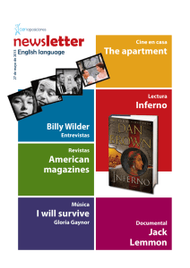 I will survive American magazines Inferno The apartment Jack