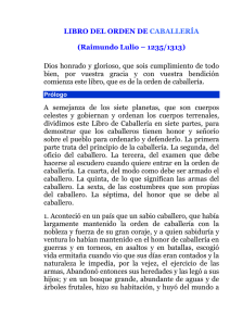 LIBRO DEL ORDEN DE CABALLERÍA