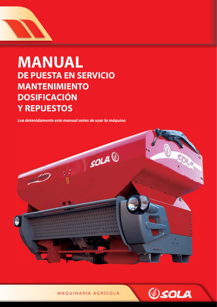 MANUAL - Maquinaria Agrìcola Solà