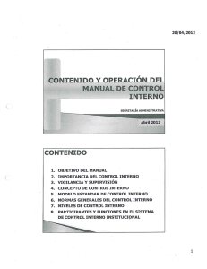 Contenido y Operación del Manual de Control Interno