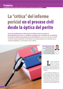 La “crítica” del informe pericialen el proceso civil desde la