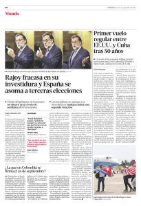 Rajoy fracasa en su investidura y España se asoma a