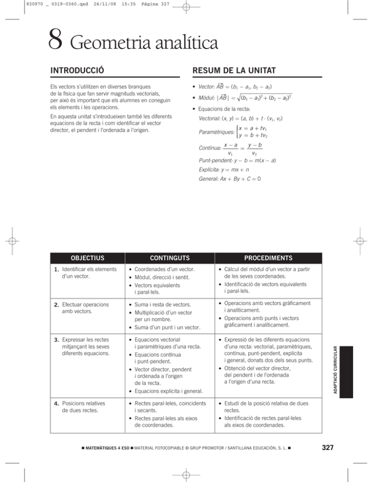 Vectors I Eq Recta