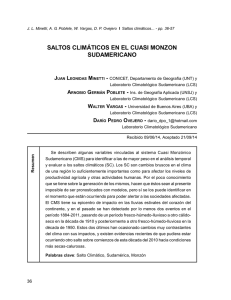 SALTOS CLIMÁTICOS EN EL CUASI MONZON SUDAMERICANO