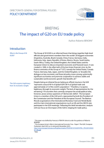 The impact of G20 on EU trade policy - European Parliament