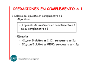 OPERACIONES EN COMPLEMENTO A 1