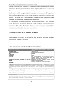 1. Aspectos básicos del entorno laboral de la empresa.