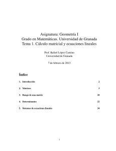 Asignatura: Geometrıa I Grado en Matemáticas. Universidad de