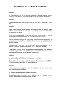 REGLAMENT DEL DUATLÓ DE LA POBLA DE MAFUMET Article 1