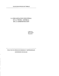 Page 1 COLECCION PAPELES DE TRABAJO LA ORGANIZACION