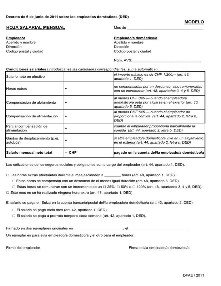 Modelo Hoja Salarial Mensual 6787